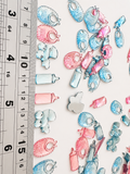 Vintage Resin Baby Embellishments - Blue and Pink