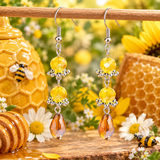 Handmade Beaded Dangle Earrings - Summer/Autumn Colours