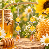 Handmade Beaded Dangle Earrings - Summer/Autumn Colours