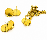 gold earring cabochon settings