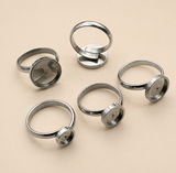 Strong Stainless Steel Cabochon Ring Settings 6mm and 8mm