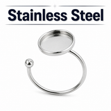 Stainless Steel Orbit Cabochon Ring 10mm