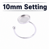 Stainless Steel Orbit Cabochon Ring 10mm