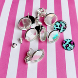 Silver 12mm Cabochon Earring Settings with Bullet Backs