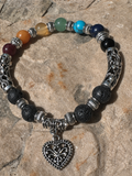 Handmade Genuine 7 Stone Chakra Beaded Bracelet