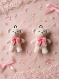Flocked Teddy Bear Pendants