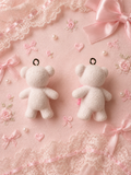 Flocked Teddy Bear Pendants