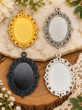 Silver Oval Cabochon Setting 30 x 40mm