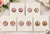 White Gold Plated Rose Stud Earrings