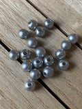 silver grey acrylic beads 6mm