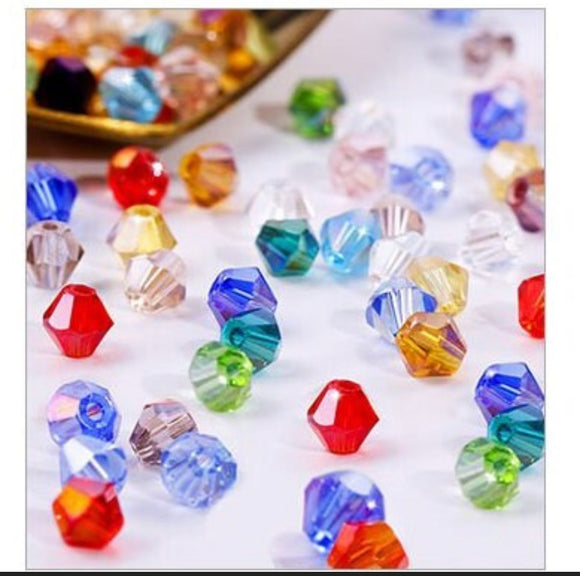 4mm Mixed Bicone Beads