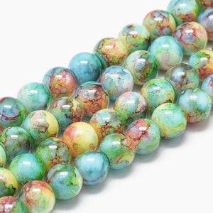 Painted Glass Beads 8mm Glass Beads
