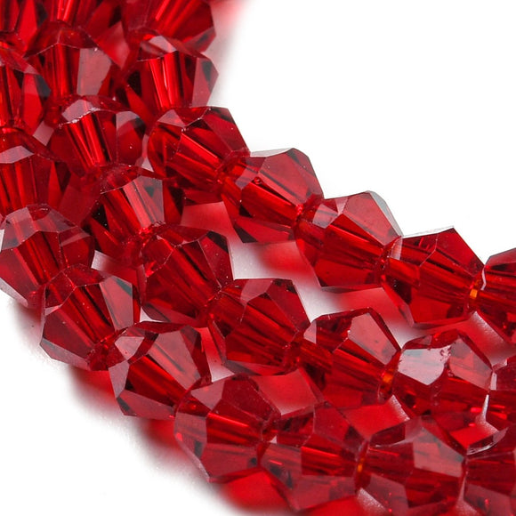 Premium Red Crystal Bicone Bead Strand – 4mm  | Jewellery Making