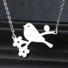Silver Plated Bird Connector Necklace - 18 inches