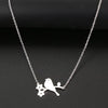 Silver Plated Bird Connector Necklace - 18 inches
