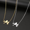 Silver Plated Bird Connector Necklace - 18 inches