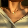 Gold Plated Bird Connector Necklace - 18 inches