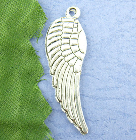 Large Silver Wing Pendants