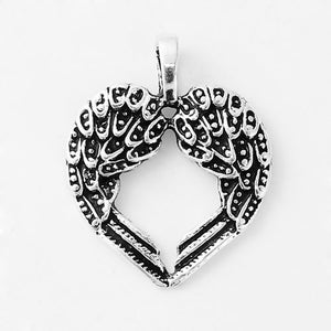 Antique Silver Plated Heart Pendants