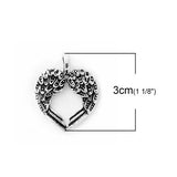 Antique Silver Plated Heart Pendants