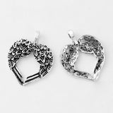 Antique Silver Plated Heart Pendants