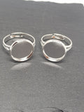 12mm Silver Plated Cabochon Ring Blanks