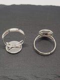 12mm Silver Plated Cabochon Ring Blanks