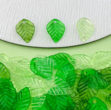 Green Resin Leaf Charms 13mm