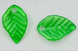 Green Resin Leaf Charms 13mm