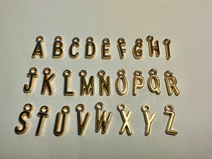 18k Gold Plated Letter Charms, Initial Charms,