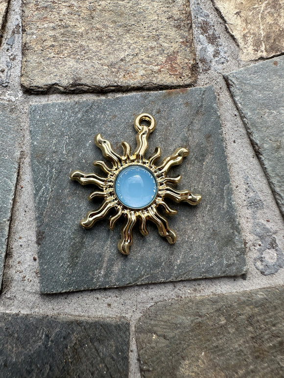 KC Gold Plated Sun Pendants with Resin Centres