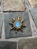 KC Gold Plated Sun Pendants with Resin Centres