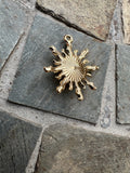 KC Gold Plated Sun Pendants with Resin Centres