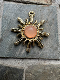 KC Gold Plated Sun Pendants with Resin Centres