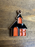 Gold Plated Enamel Halloween House Charms