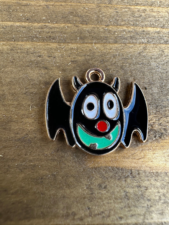 Gold Plated Enamel Bat Charms
