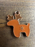Gold Plated Reindeer Enamel Charms