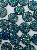 12mm  Blue Resin Cabochons