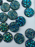 12mm  Blue Resin Cabochons