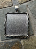 Antique Silver 25mm Square Pendant Settings