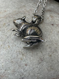 Solid Titanium Steel Rat Pendant and Stainless Steel Necklace