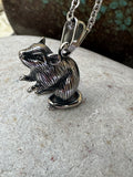 Solid Titanium Steel Rat Pendant and Stainless Steel Necklace