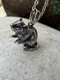 Solid Titanium Steel Rat Pendant and Stainless Steel Necklace