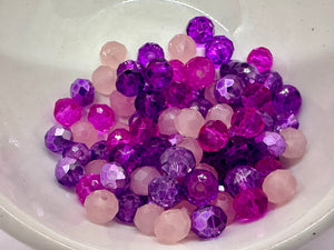Mixed 4mm x 6mm Crystal Rondelle Beads