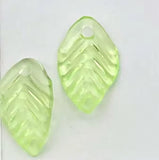 Green Resin Leaf Charms 13mm
