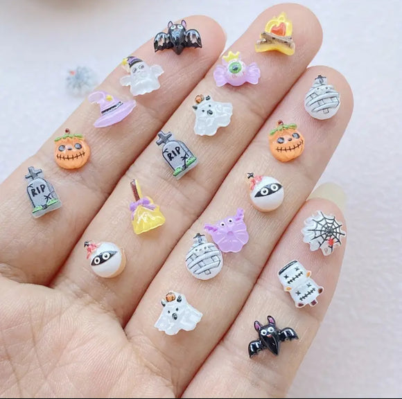 Halloween Miniature Resin Flatbacks - Pack of 10