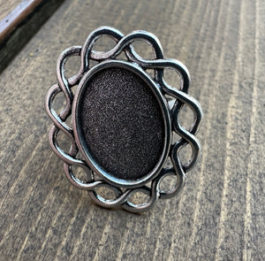 Oval Silver Ring Setting 13mm x 18mm
