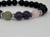 Handmade Protection Bracelet with Tourmaline, Amethyst, Rose Quartz and Labradorite