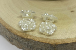 Ivory Acrylic Rose Beads 12mm