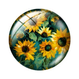 12mm Glass Sunflower Cabochons